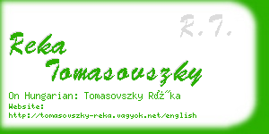 reka tomasovszky business card